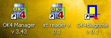 Three phantastic programs for OK4 addicts: data manager version 3.43, irt reader version 0.1, and diagnose tool version 0.1. Thanks to Ron Hoekstra of iQue Digital Media Design!